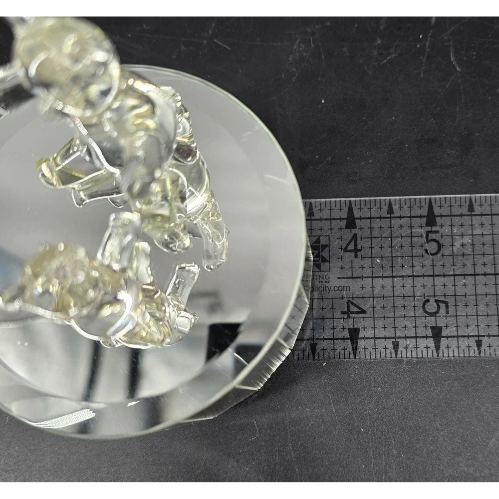 Vintage Music Box Rotating Glass Teddy Bear Mirror Works Collectible‎ Gift